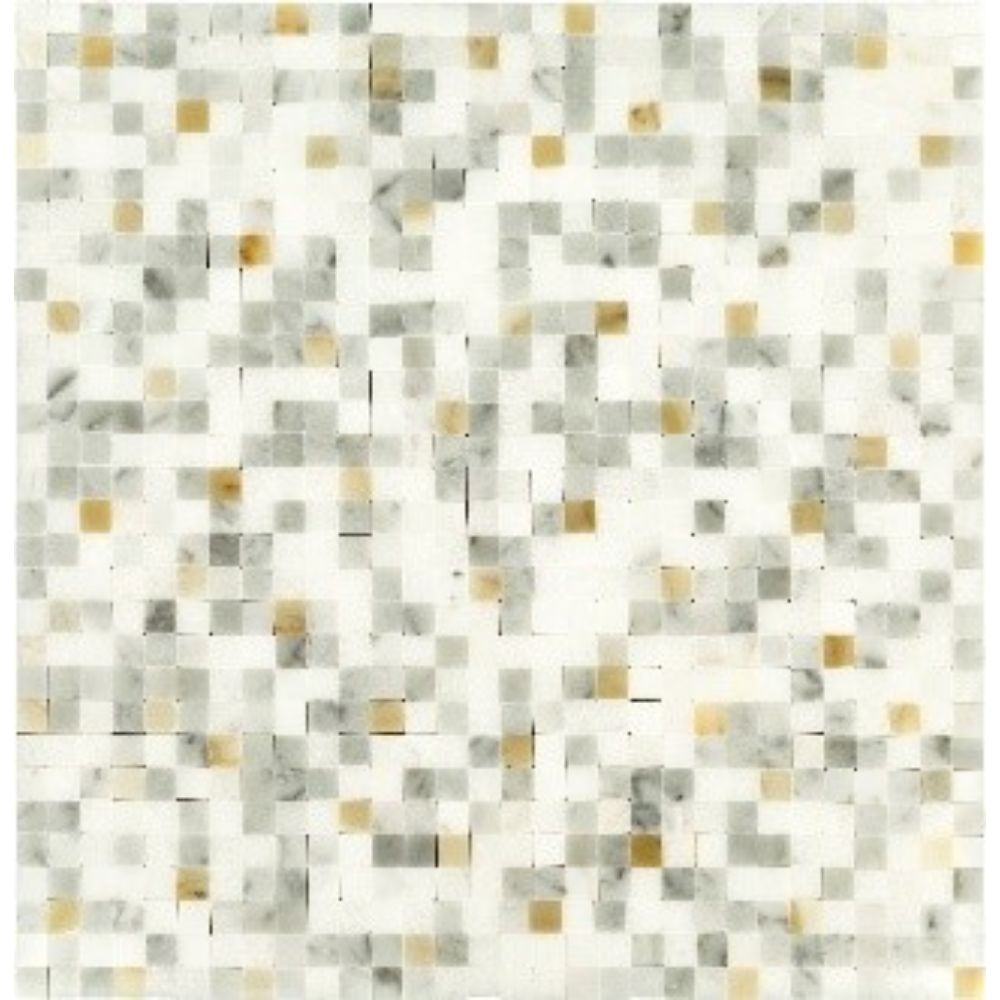 Belluno Designs COR-1002 Coral 0.37" x 0.37" Calacatta Gold Polished Mosaic Wall & Floor Tile